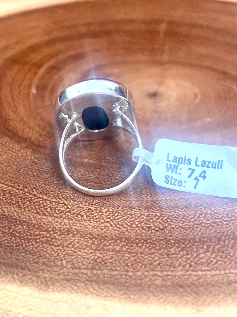 Lapis Lazuli Oval Statement Ring in 925 Sterling Silver Size 7 - Picture 8 of 11
